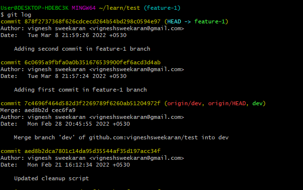 Feature Log