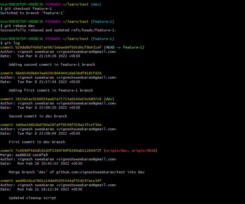 Rebase Result